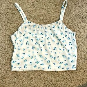 Romwe Size XS Floral Crop Tank Top